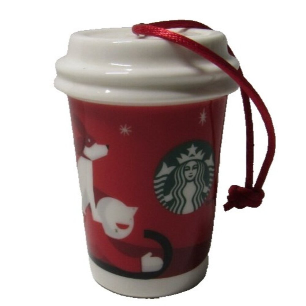 Starbucks Take Out Ornament Christmas Cup  2011 Red